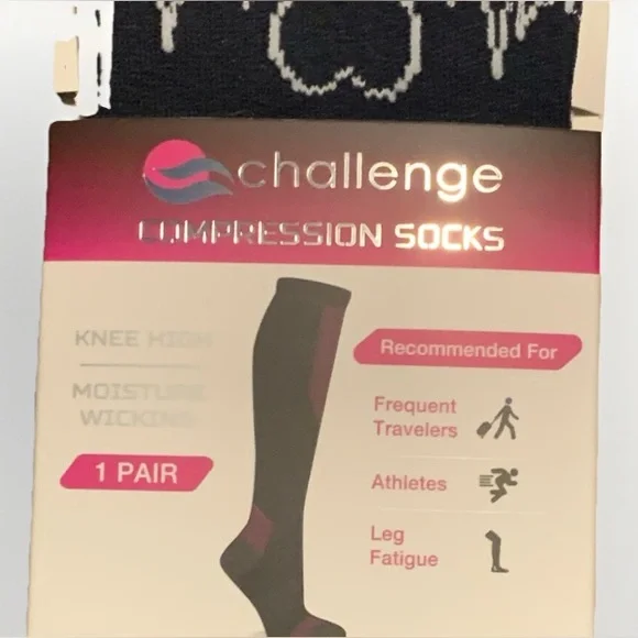 Compression Socks for Women with Heart EKG Nurses Doctors Design NWT - Picture 3 of 4